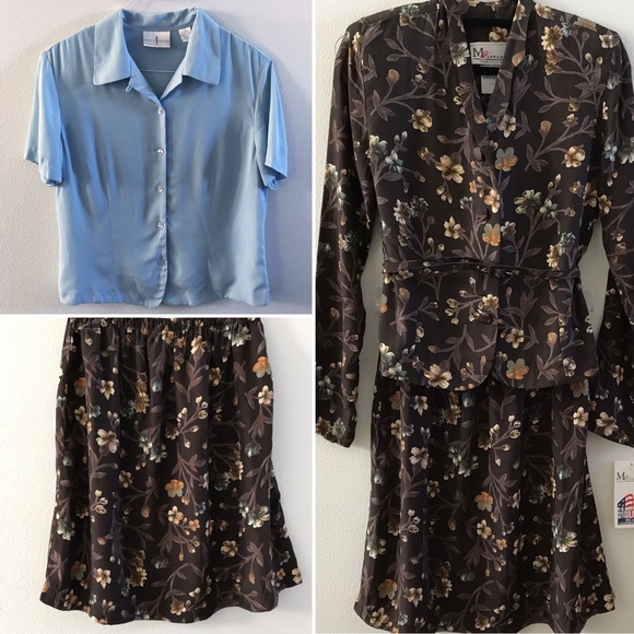 Liz Claiborne 10 Blue blouse Short Sleeve finished bottom to wear untucked - Picture 9 of 9